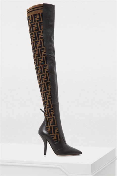 fendi thigh-high boots heels|fendi platform knee high boots.